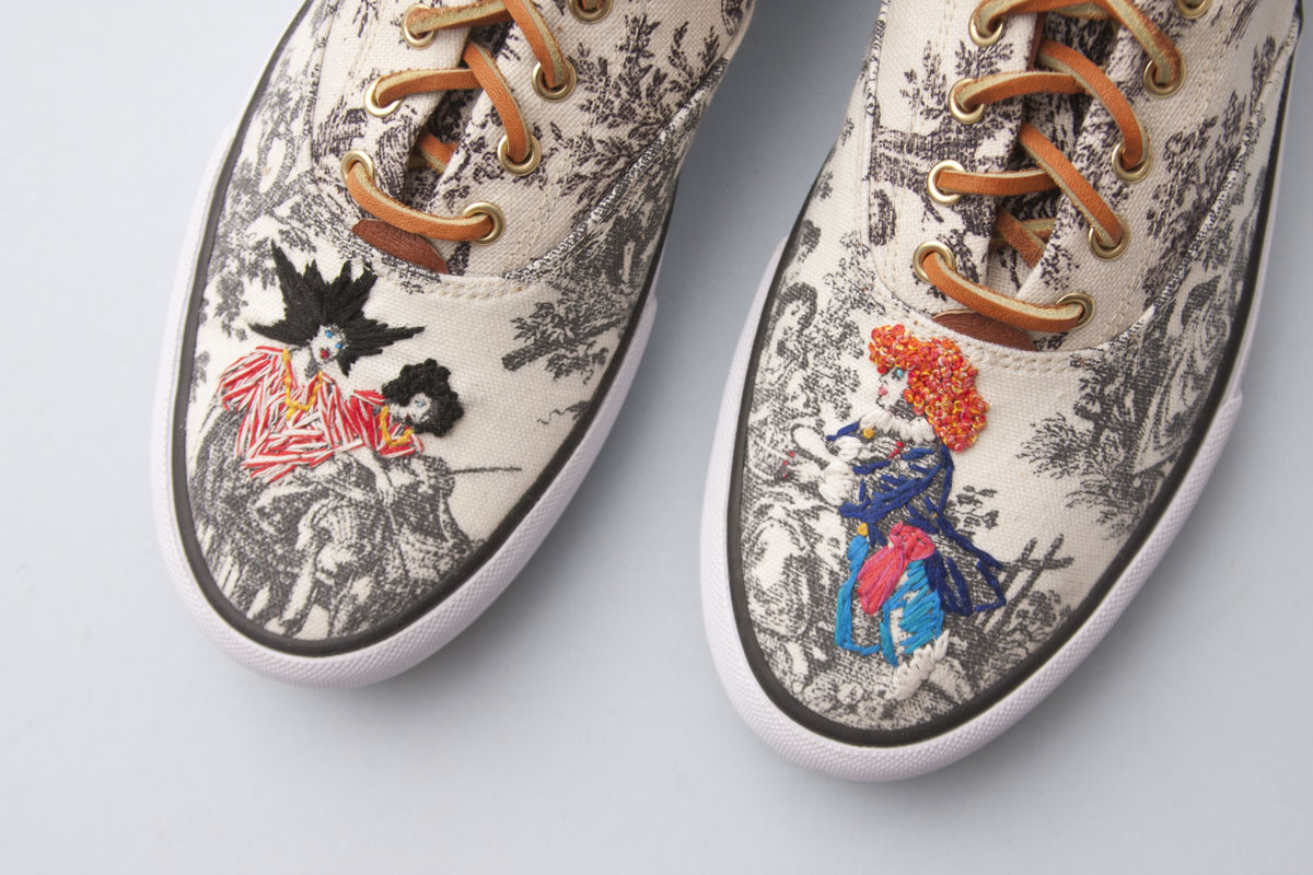 Embroidered Toile Sneakers